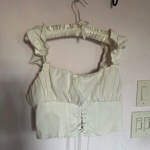 Elegant Cream Ruffled Women's Top